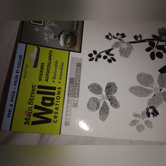 NOS Wall Creations Stickers Asian Floral Design 15 1/2" Long by 4 1/2" Removable - Picture 2 of 7